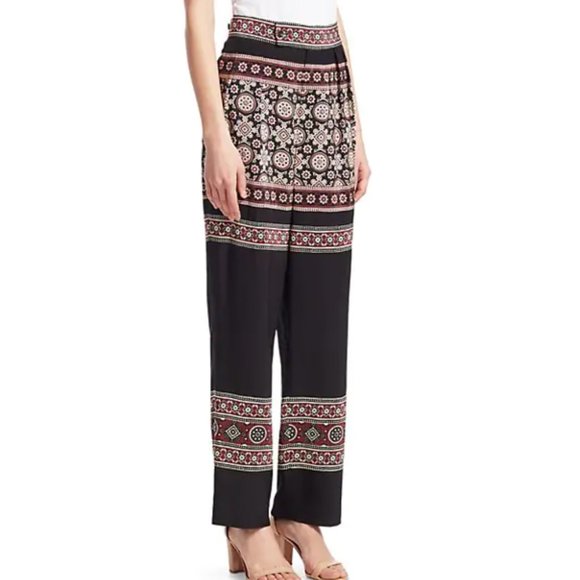 Sea New York Other - NEW Sea Women Silk Blend Geometric Mandala Brick Palazzo Wide Leg Long Pants